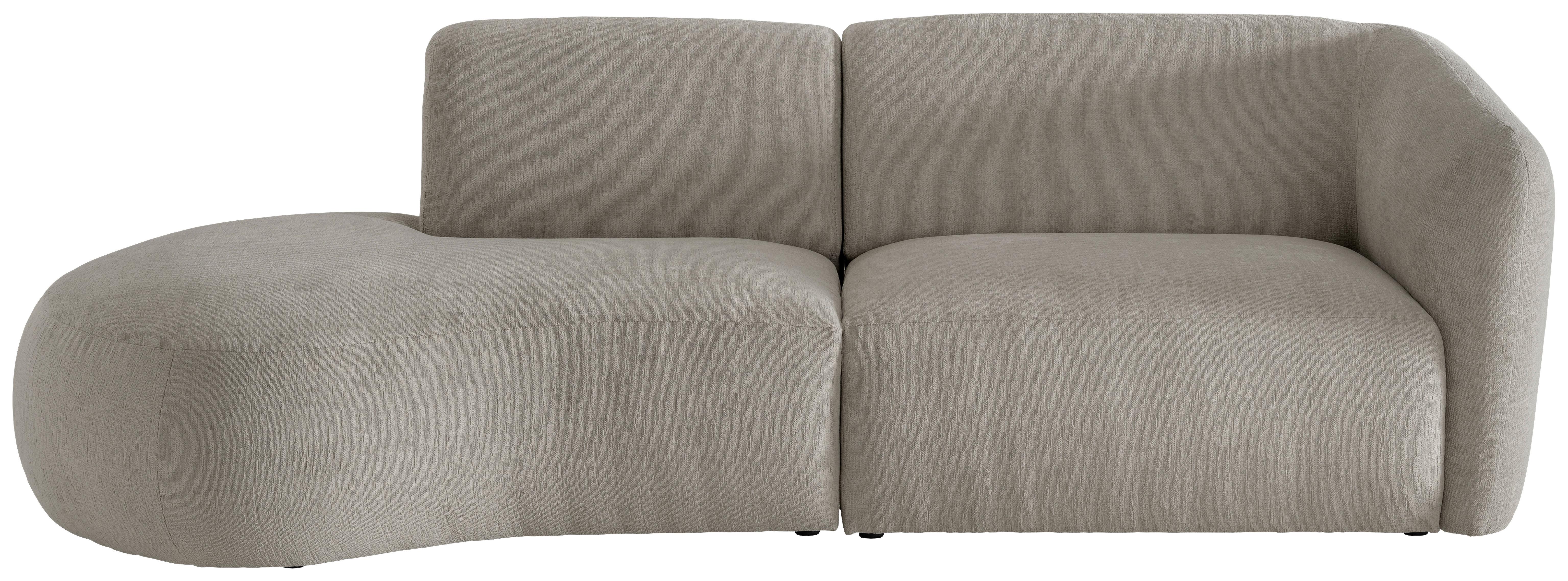 Ecksofa Jesi, Taupe S: 107x238 Cm - Taupe/Schwarz, MODERN, Textil (107/238cm) - Livetastic