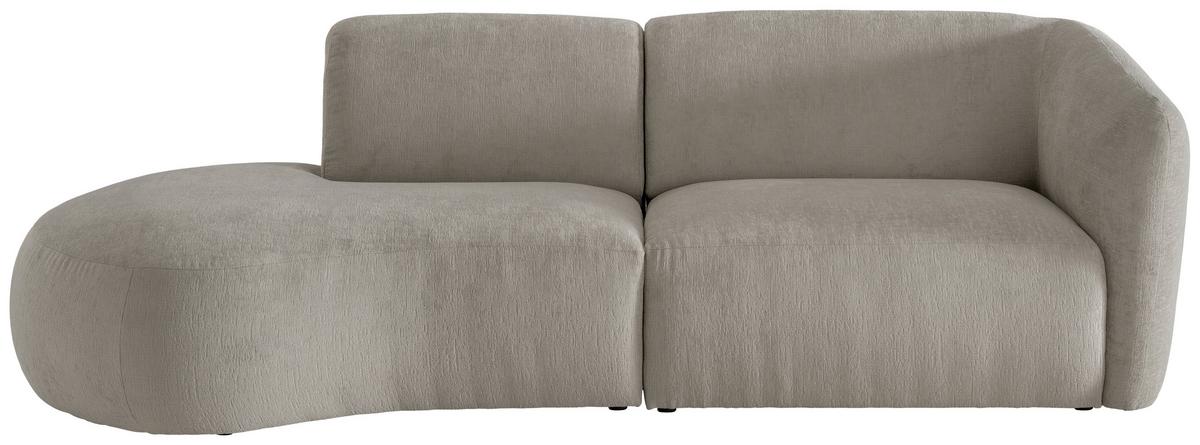 Ecksofa Jesi, Taupe S: 107x238 Cm - Taupe/Schwarz, MODERN, Textil (107/238cm) - Livetastic
