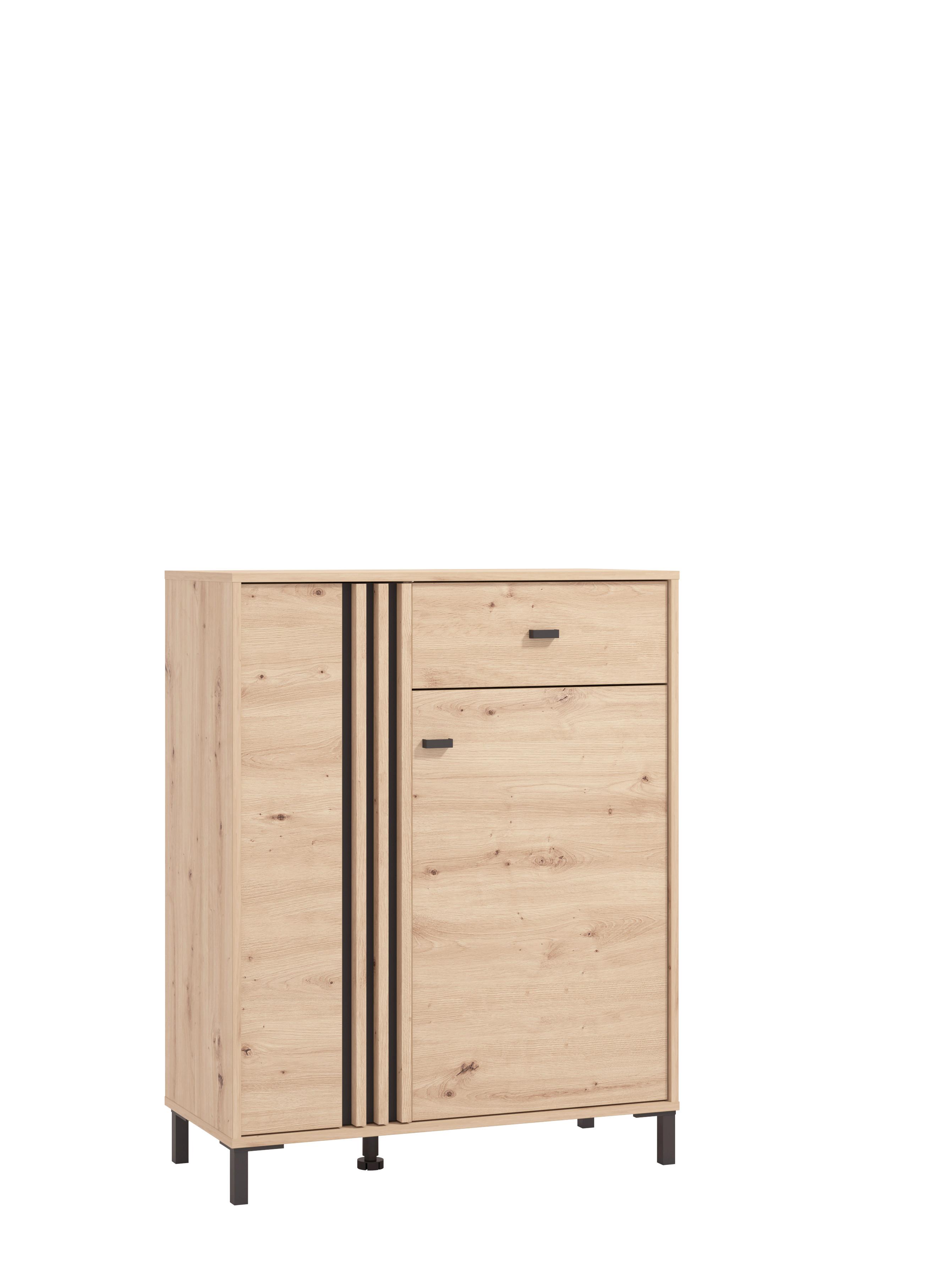 Előszoba Komód Laval - Artisan tölgy, Basics, faalapú anyag (86,5/109,5/40cm)