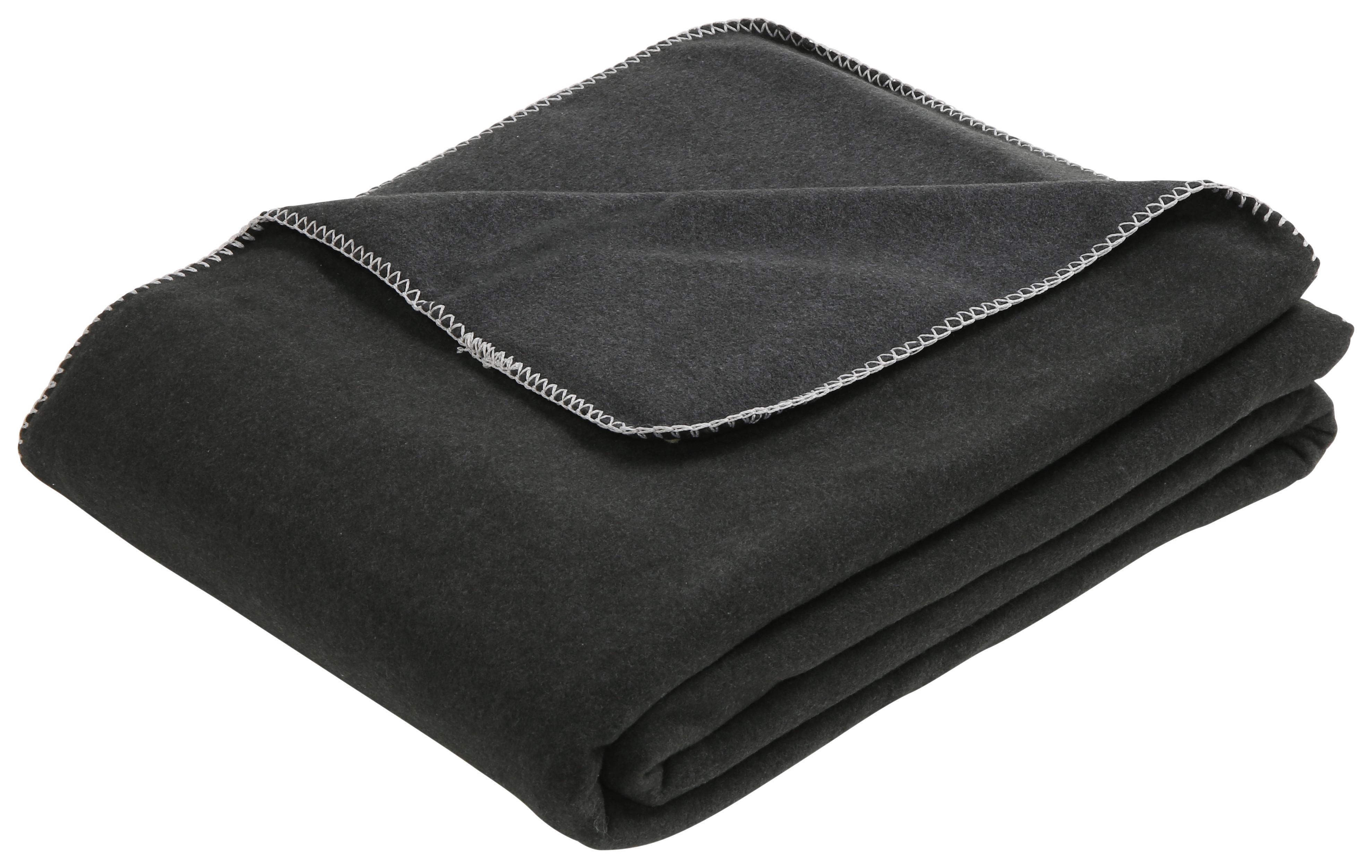 Měkká Deka Fay, 150/200cm - černá, Moderní, textil (150/200cm) - Modern Living