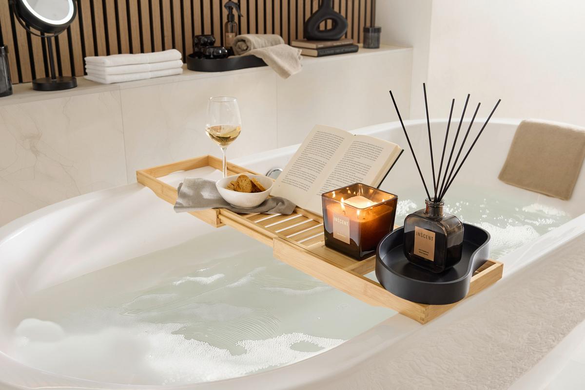 Podnos na vaňu BETTY BETTY - prírodná farba, Konventionell, kov/prírodné materiály (70-110/22/4cm) - Mömax