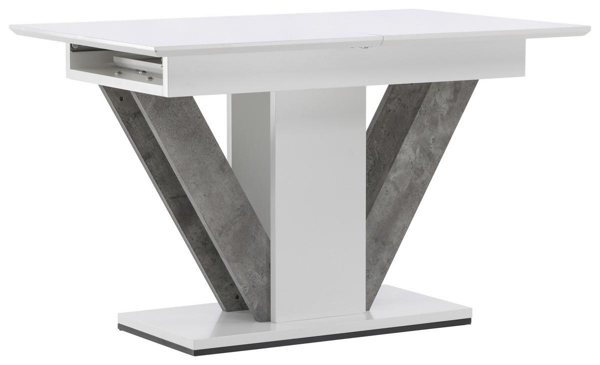 Esstisch Disa - Weiß/Grau, Design, Holz/Holzwerkstoff (120/80/76cm) - Livetastic