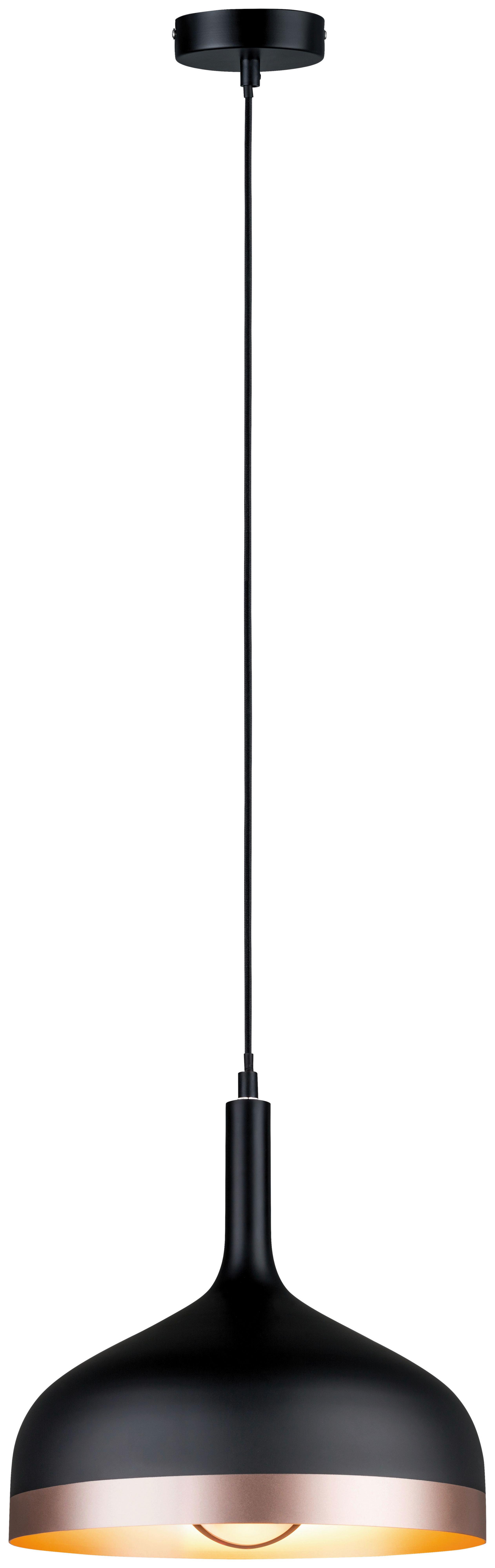 Hängeleuchte Neordic Embla H: 150 cm 1-Flammig, dimmbar - Schwarz, Design, Metall (30/30/150cm) - Paulmann