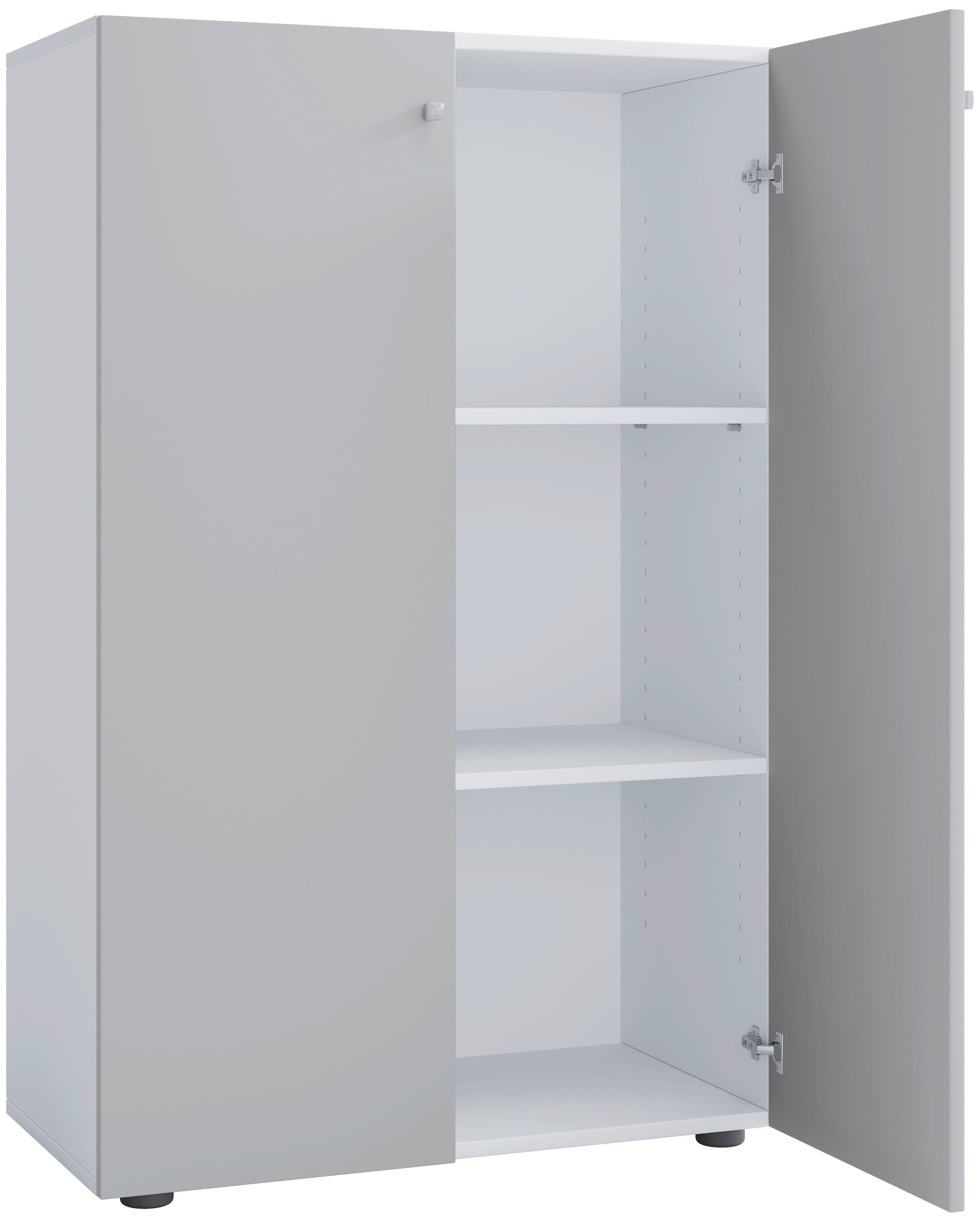 Aktenschrank Lona Grau, Weiß B: 70 Cm - Weiß/Grau, Design, Holzwerkstoff (70/110/39cm) - MID.YOU