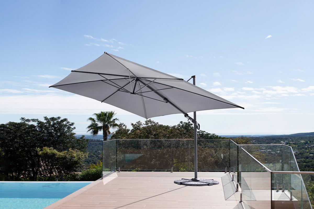 Ampelschirm Luxor Bht: 300x400x270 Cm Anthrazit - Anthrazit, MODERN, Textil/Metall (300cm) - Beldano