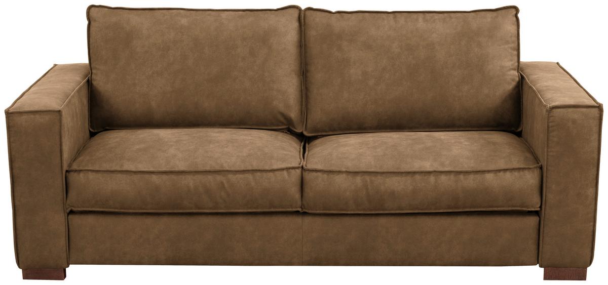 Schlafsofa Texas Braun Mikrofaser, B: 203 Cm - Dunkelbraun/Braun, Design, Textil (203/85/99cm) - MID.YOU
