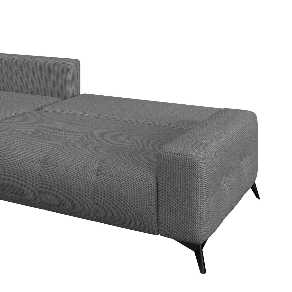 Ecksofa Mauro Anthrazit, mit Schlaffunktion - Anthrazit/Schwarz, Trend, Textil (175/290cm) - Luca Bessoni