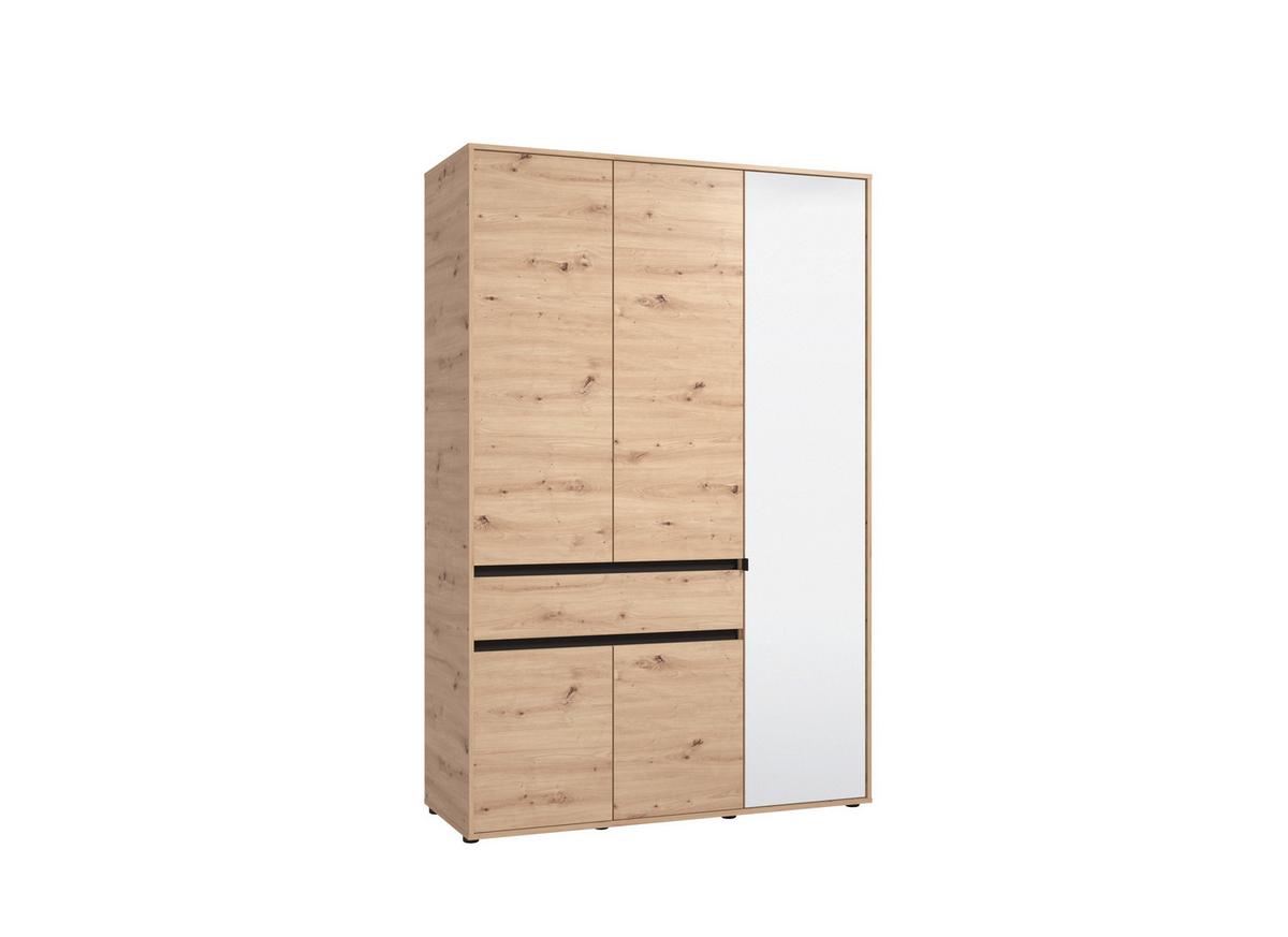 Nyílóajtós Szekrény Corbett 138,5/210cm - fekete/Artisan tölgy, Basics, faalapú anyag (138/210.5/54cm)