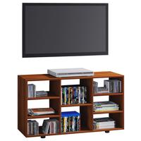 Regál, farba orecha, š: 114cm - čierna/farba orecha, Modern, kompozitné drevo/plast (114/60/40cm) - MID.YOU