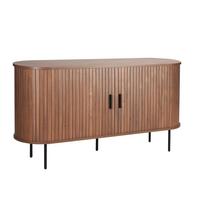Sideboard Walnussfarben/schwarz, B:140cm - Walnussfarben/Schwarz, Design, Holzwerkstoff (140/76/40cm) - Livetastic