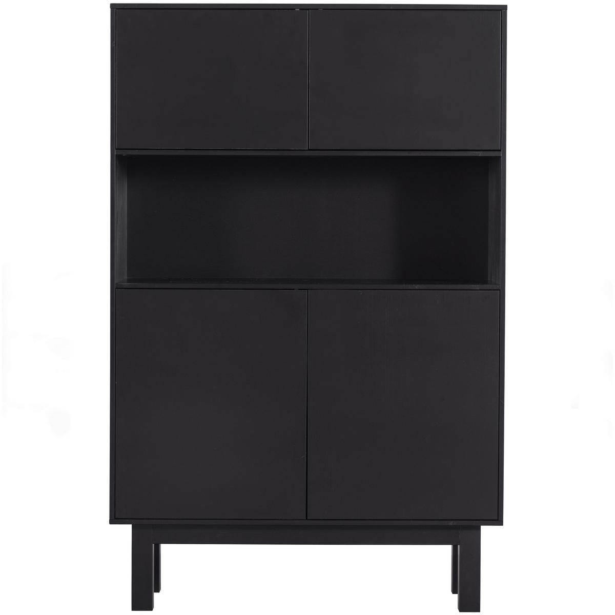 Buffet Finca Schwarz B: 110 cm - Schwarz, Design, Holz (110/170/40cm) - Livetastic