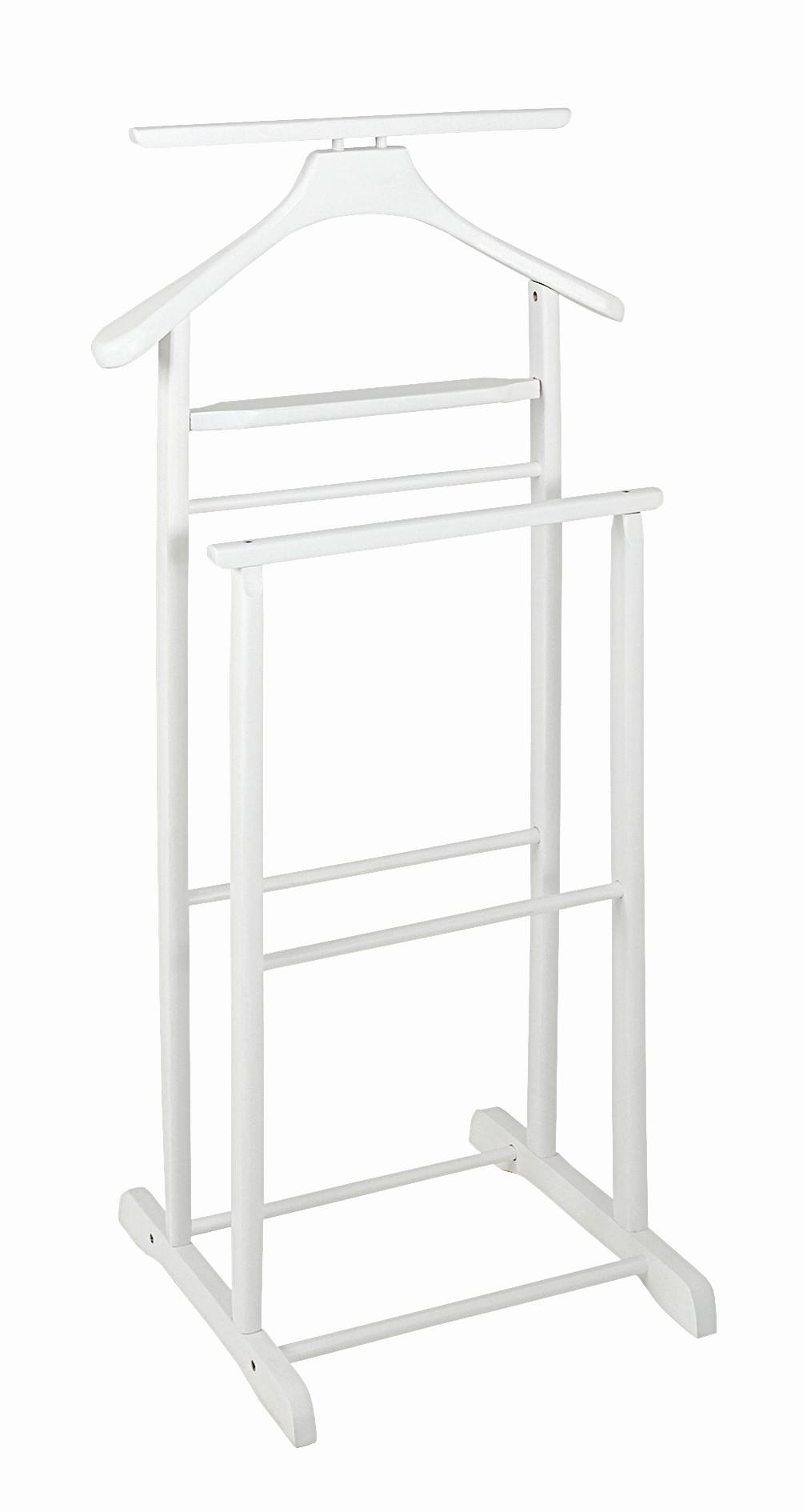 Herrendiener Gent B: 47 Cm Mit Hosenbügel Holz Weiß - Weiß, Basics, Holz (47/102/36cm)