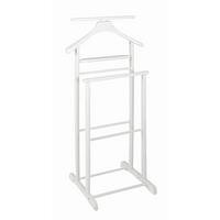 Herrendiener Gent B: 47 cm mit Hosenbügel Holz Weiß - Weiß, Basics, Holz (47/102/36cm)