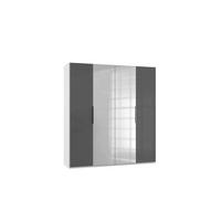 Drehtürenschrank 200cm Level, Grau/Weiß - Weiß/Grau, MODERN, Glas/Holzwerkstoff (200/216/58cm) - MID.YOU