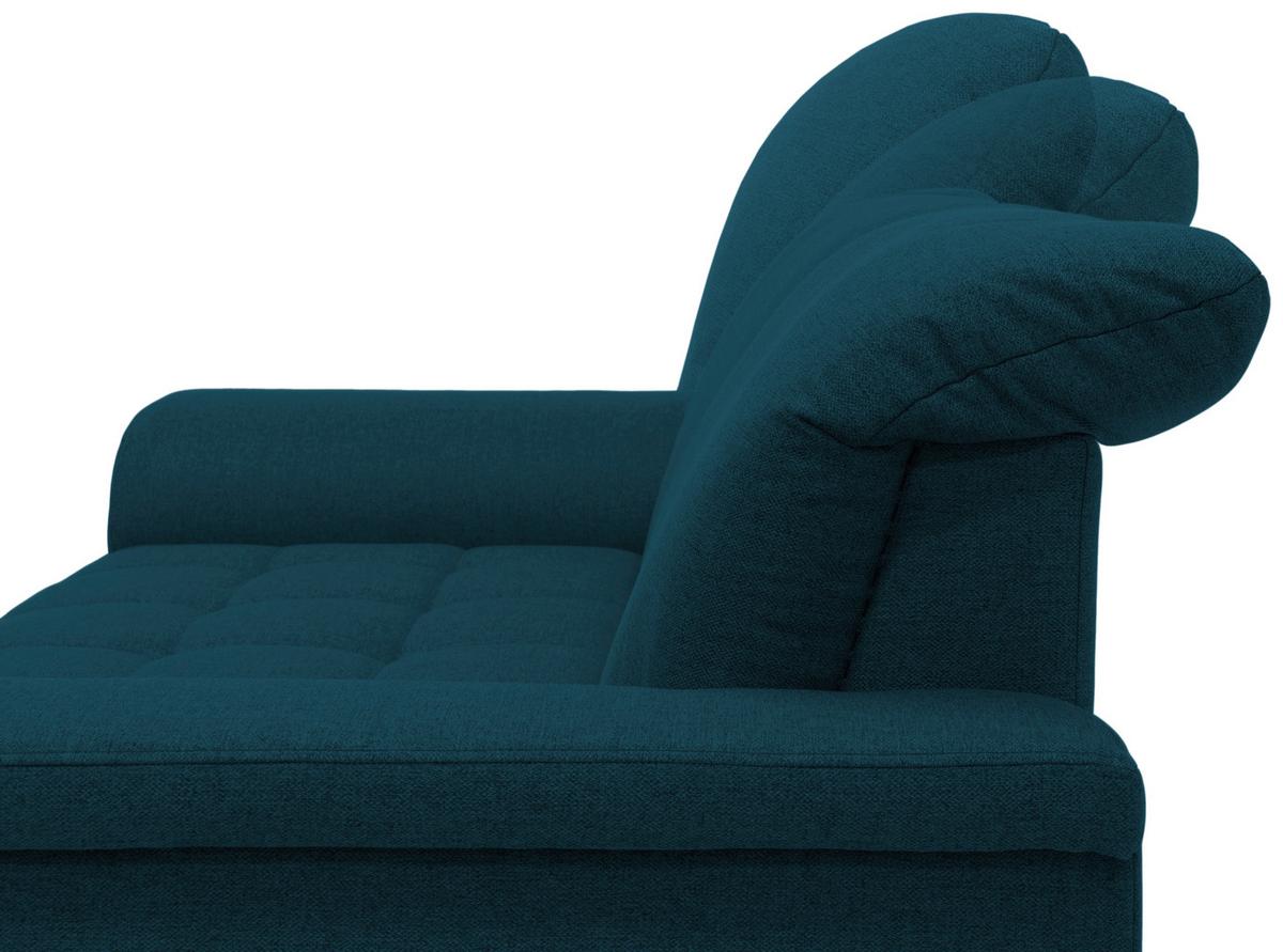 2-sitzer-sofa Franzi Kopfteil Verstellbar Petrol - Chromfarben/Dunkelblau, KONVENTIONELL, Textil (190/81/105cm) - MID.YOU