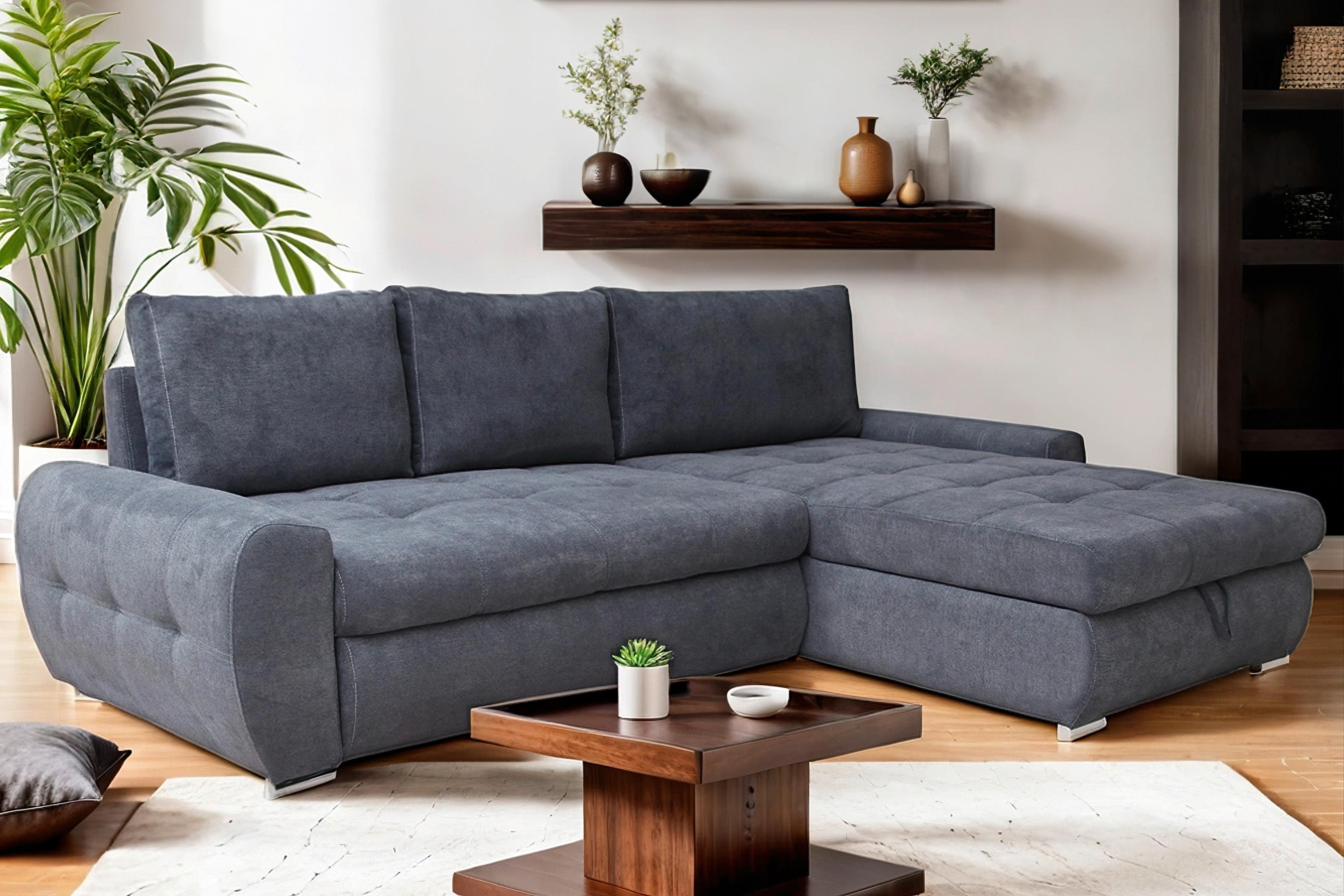 Eckschlafsofa Solar - Chromfarben/Weiß, Design, Textil (277/175cm) - Livetastic