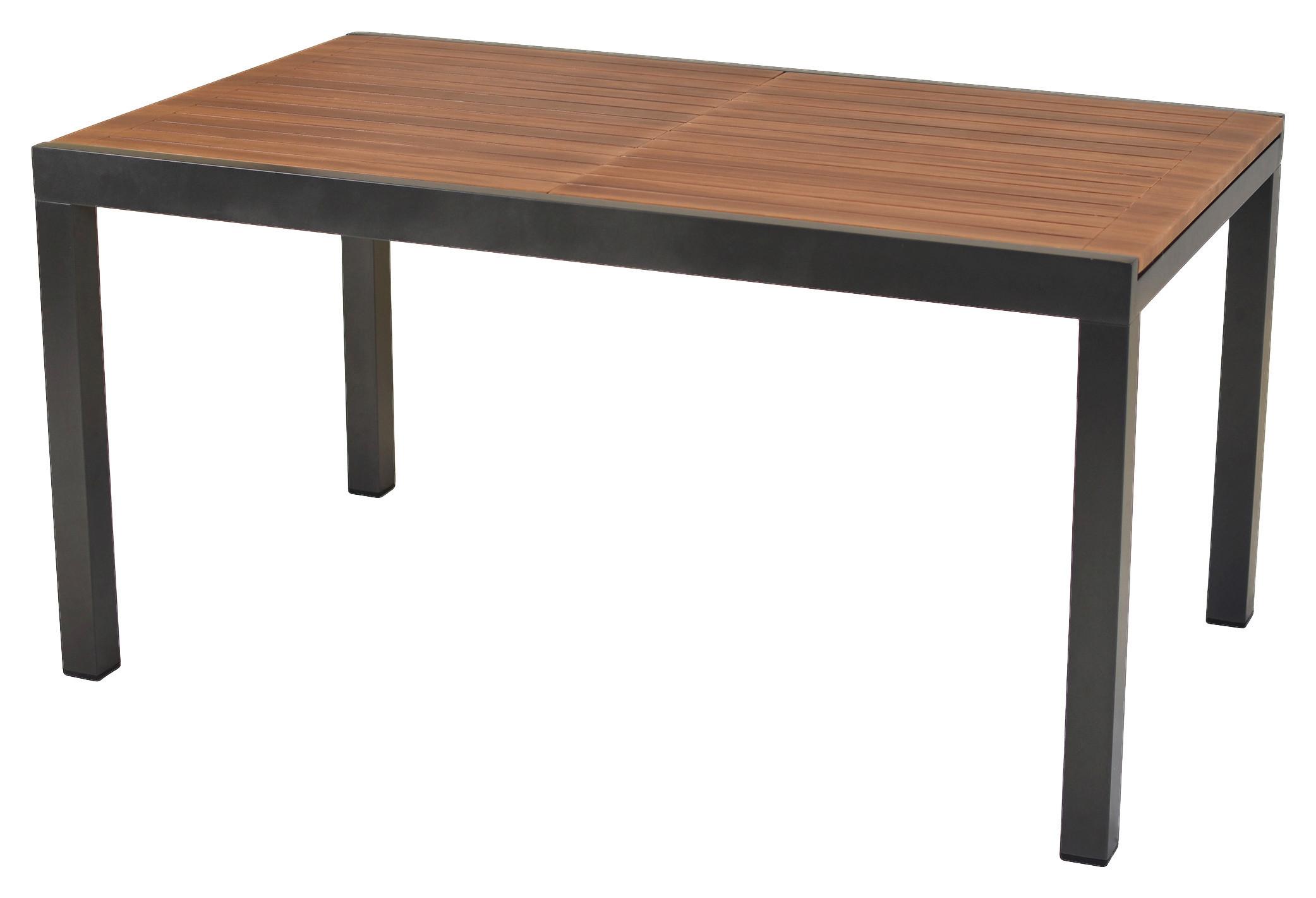 Gartentisch Ausziehtisch 150 (200) X 90 cm - Graphitfarben/Naturfarben, MODERN, Holzwerkstoff/Metall (150/90/76,5cm) - Gardenson
