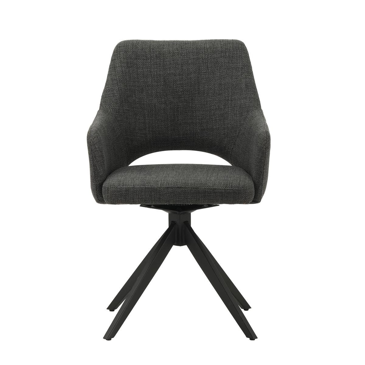 Stuhl Asher Anthrazit, B: 54,5 Cm - Anthrazit/Schwarz, MODERN, Textil/Metall (54,5/85/61,5cm) - MID.YOU