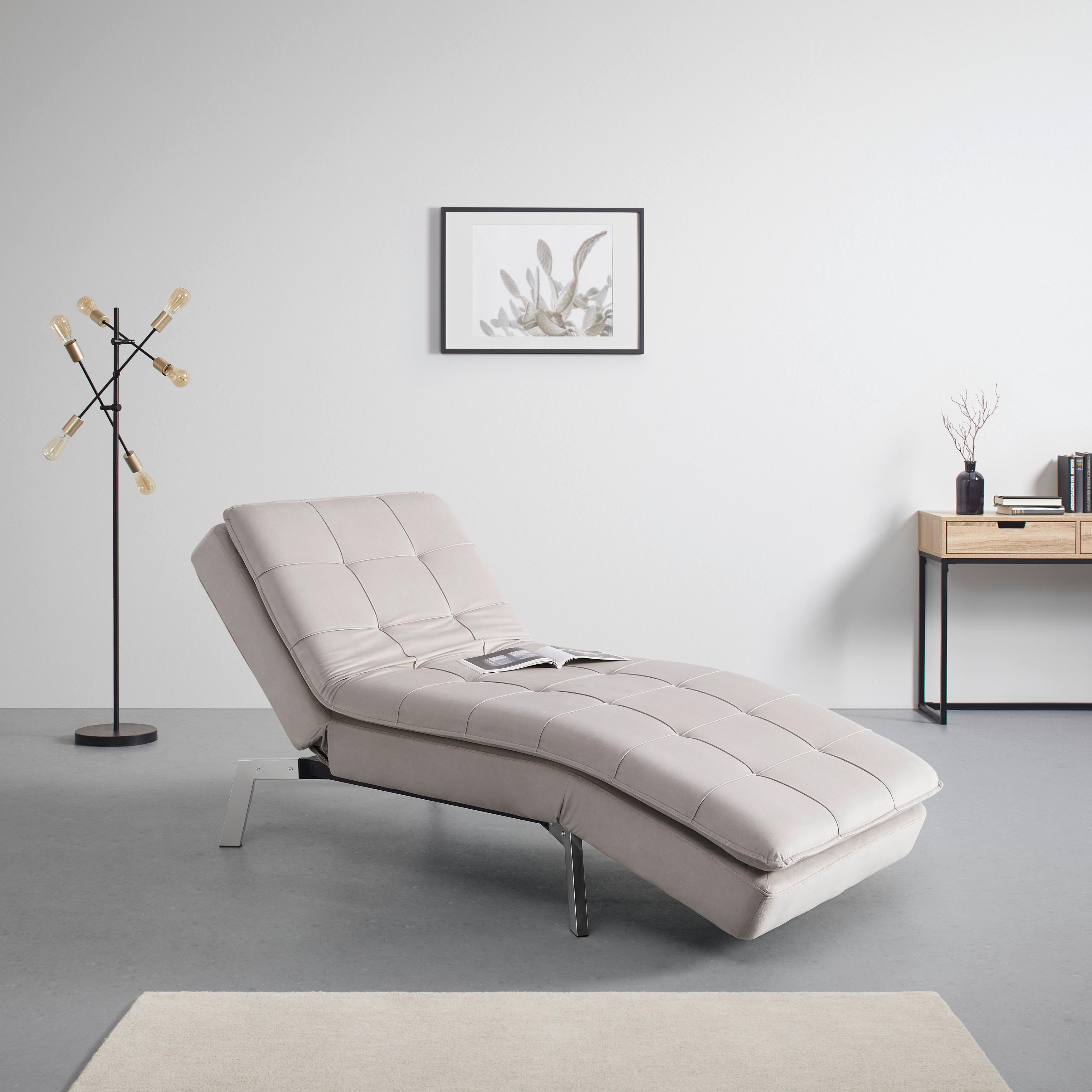 Stylová Lenoška Elia Béžová - béžová/barvy nerez oceli, Moderní, kov/dřevo (80/95/181cm) - Bessagi Home