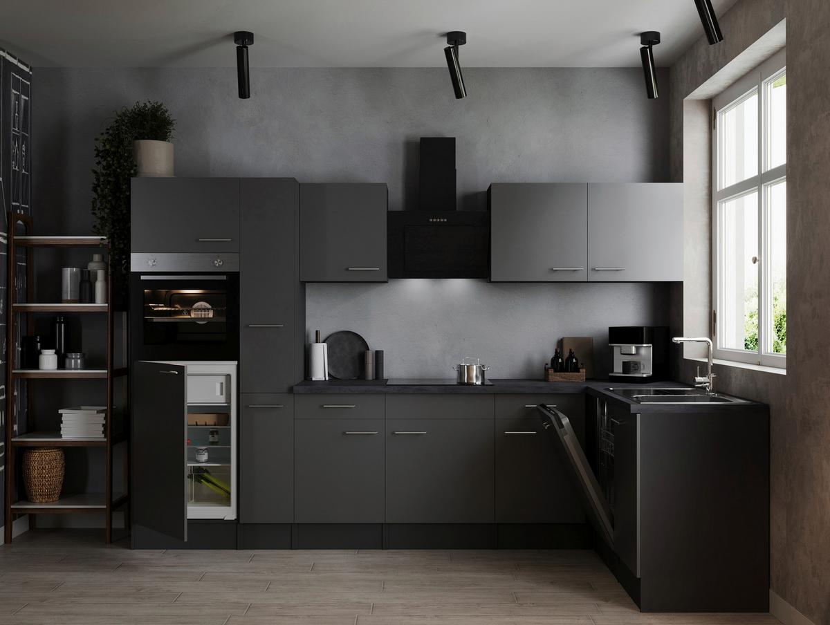 Eckküche Oliver Grau S: 310x172 Cm - Grau, Design, Holzwerkstoff (310/172cm) - Respekta