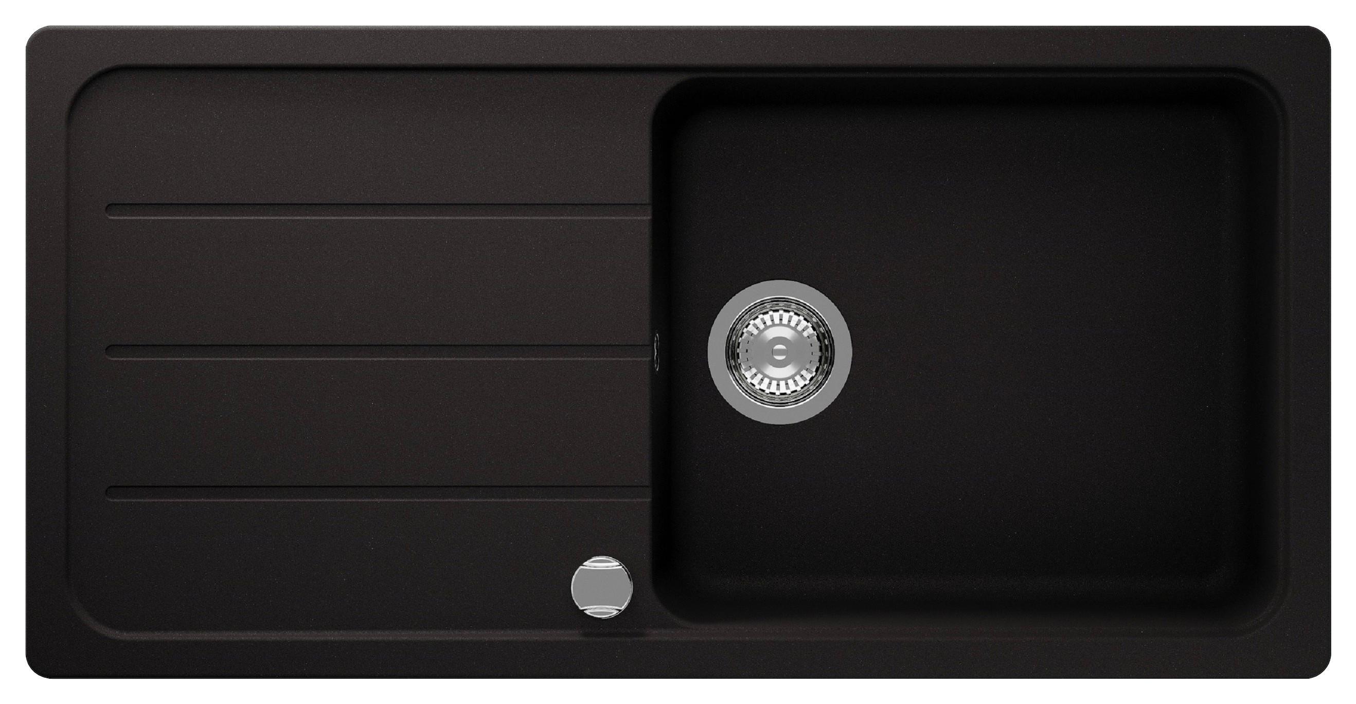 Spüle Austin Schwarz B: 100 cm - Schwarz, Design, Stein (100/20/50cm) - Respekta