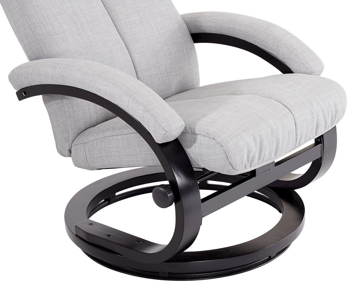 Fernsehsessel mit Fußhocker Niklas Webstoff Hellgrau - Hellgrau/Schwarz, MODERN, Holz/Textil (66/98-86/80-110cm) - Ondega