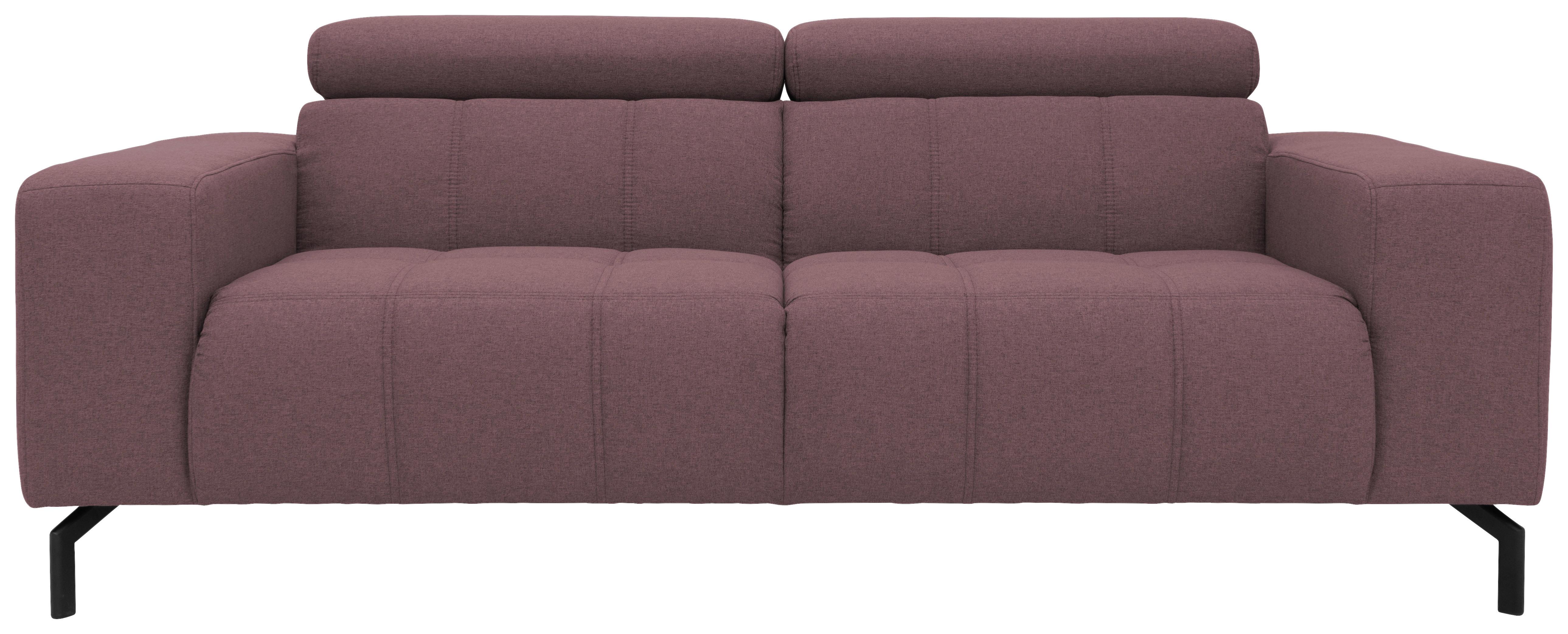 2-Sitzer-Sofa Cunelli Beere Webstoff - Beere/Schwarz, Design, Textil (208/79/104cm)