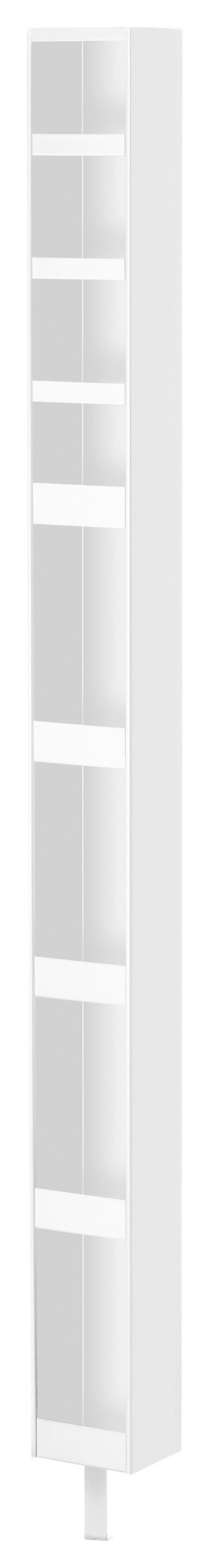 Badezimmerregal drehbar Mit Spiegel Metall 14x176 cm Turn - Weiß, Basics, Glas/Metall (14/176/12cm)