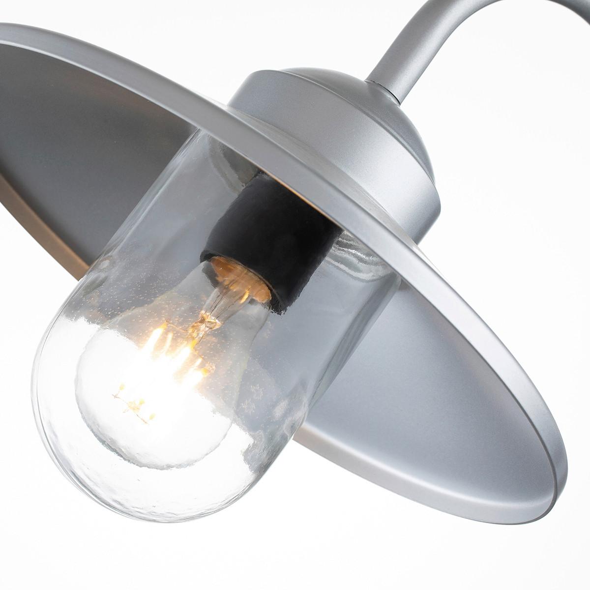 AUSSENWANDLEUCHTE KLAMPENBORG-PIR-SIL - Silberfarben, KONVENTIONELL, Glas/Metall (42/27.5/25,5cm) - Elstead Lighting
