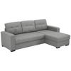 Eckschlafsofa Mediolan Grau S: 240x160 cm - Schwarz/Weiß, Design, Textil (240/160cm) - Livetastic