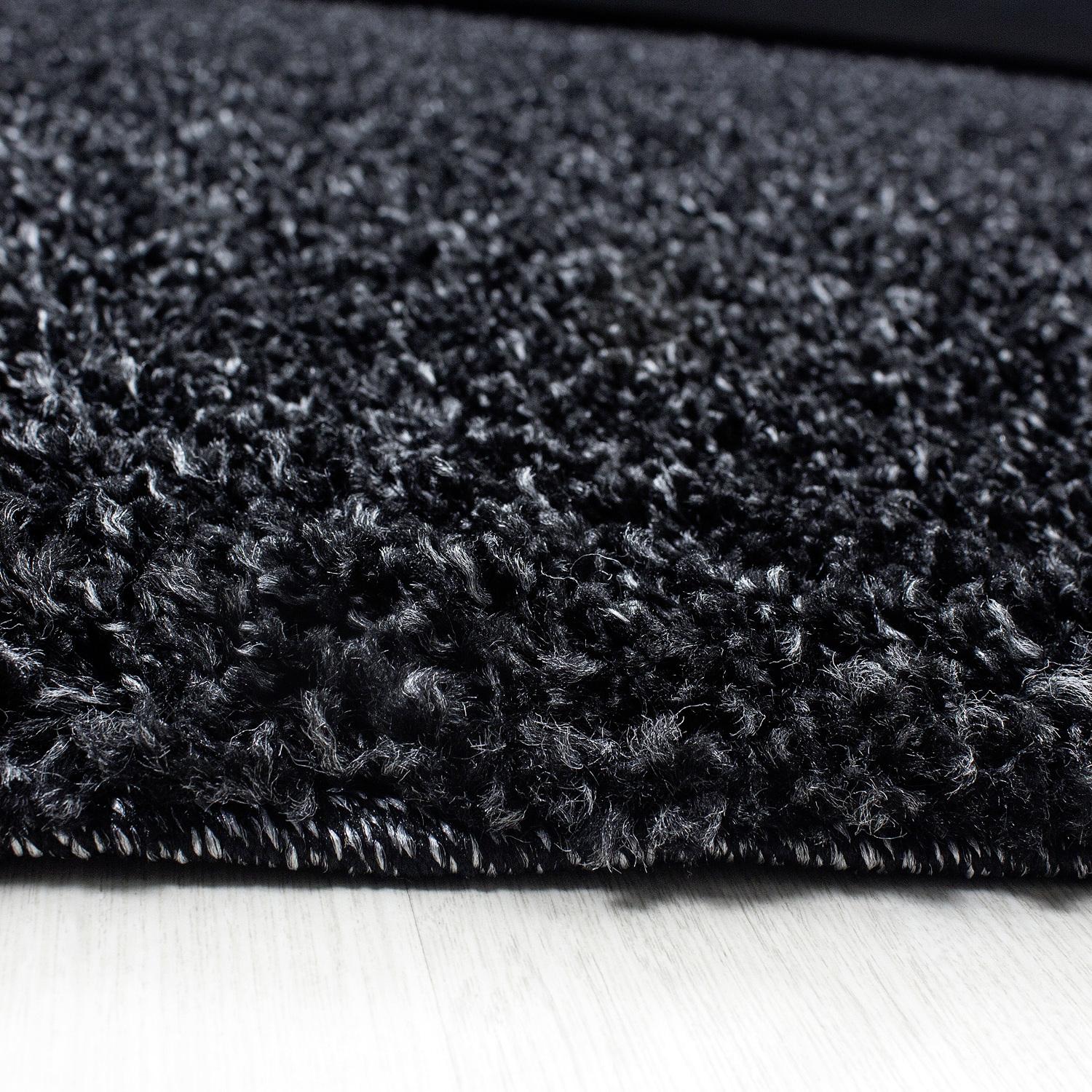 Hochflor Teppich Anthrazit Dream Rund Ø 120 cm