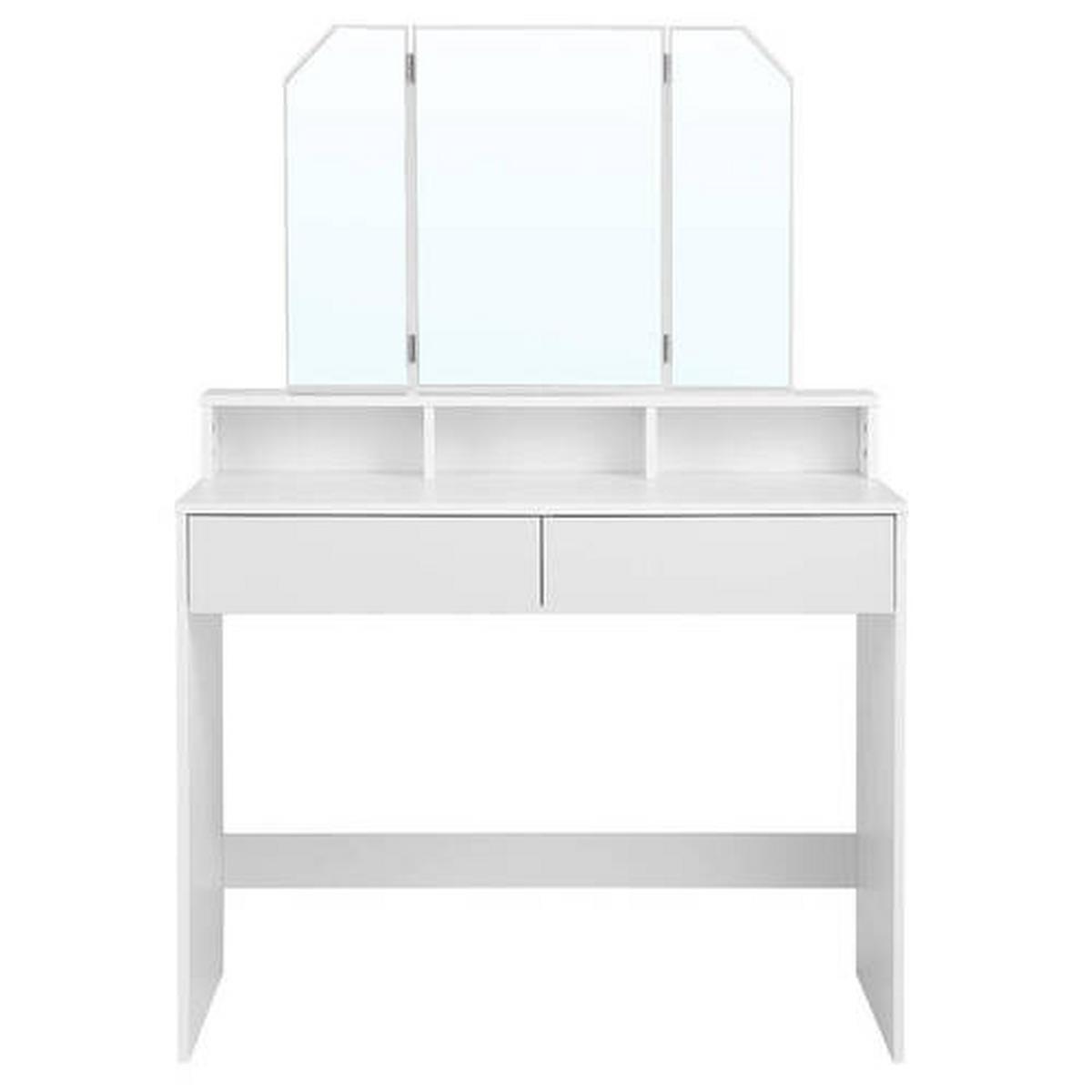 Toaletní stolek š. 100 cm, bílý - bílá, Trend, kompozitní dřevo/sklo (100/40/142cm) - Boxxx