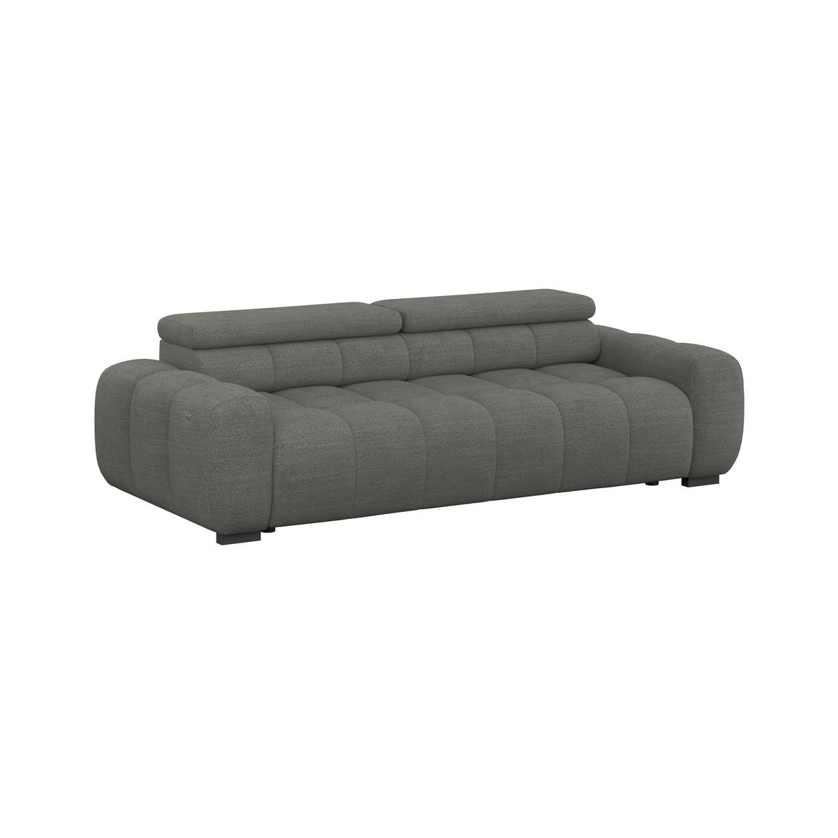 Bigsofa Bull Webstoff anthrazit, B: 248 cm - Anthrazit/Schwarz, Design, Textil (248/77-97/108cm) - Luca Bessoni