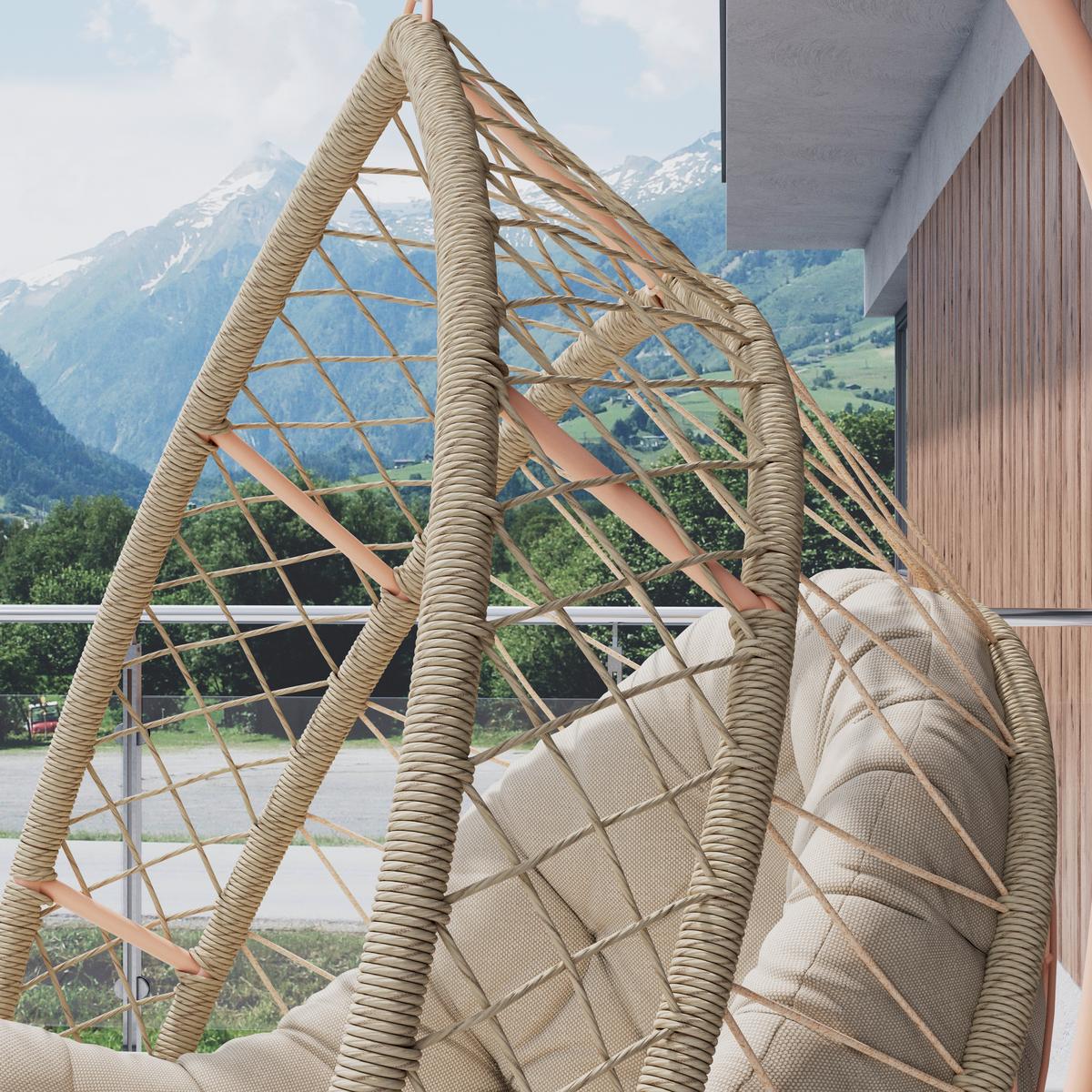 ZÁVĚSNÉ KŘESLO LIME - světle žlutá/béžová, Moderní, kov/textil (99/191/120cm) - Mömax