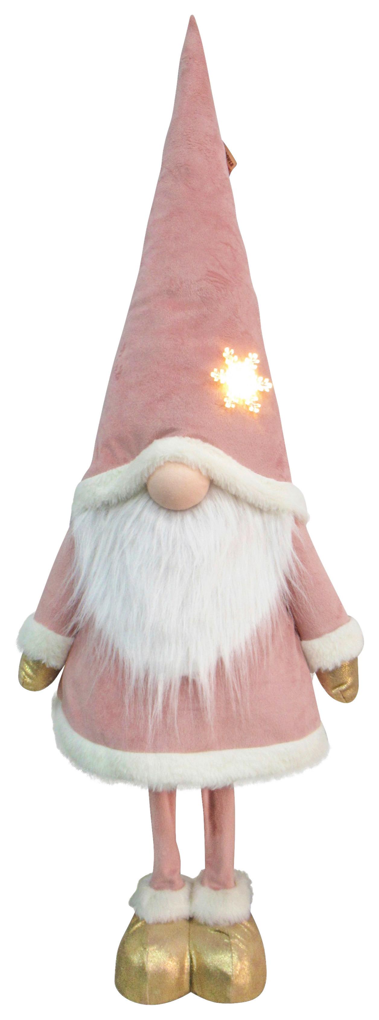 Skřítek s LED - bílá/pink, Konvenční, kov/textil (37/100/27cm) - Mömax