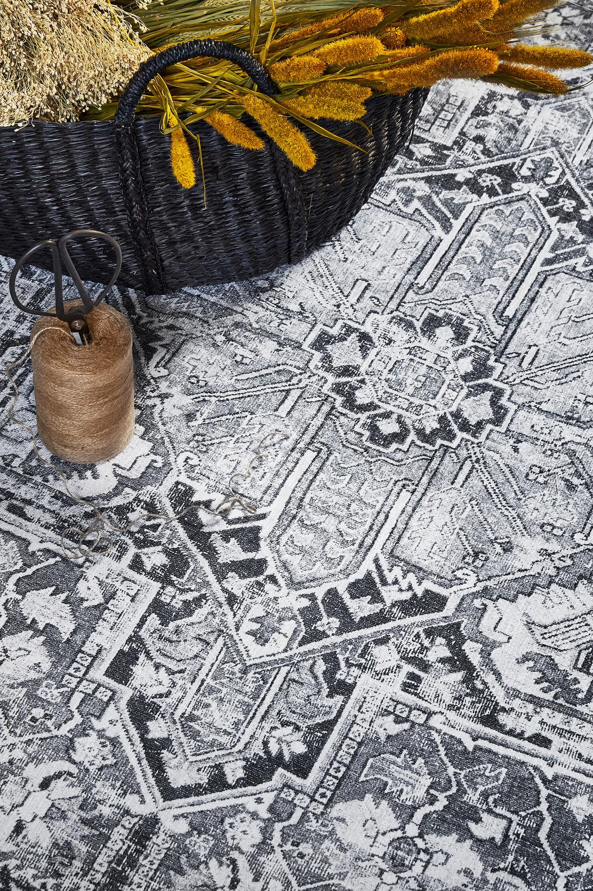 Flachwebteppich Seelace - Grau, Design, Textil (130/190cm) - WECON HOME