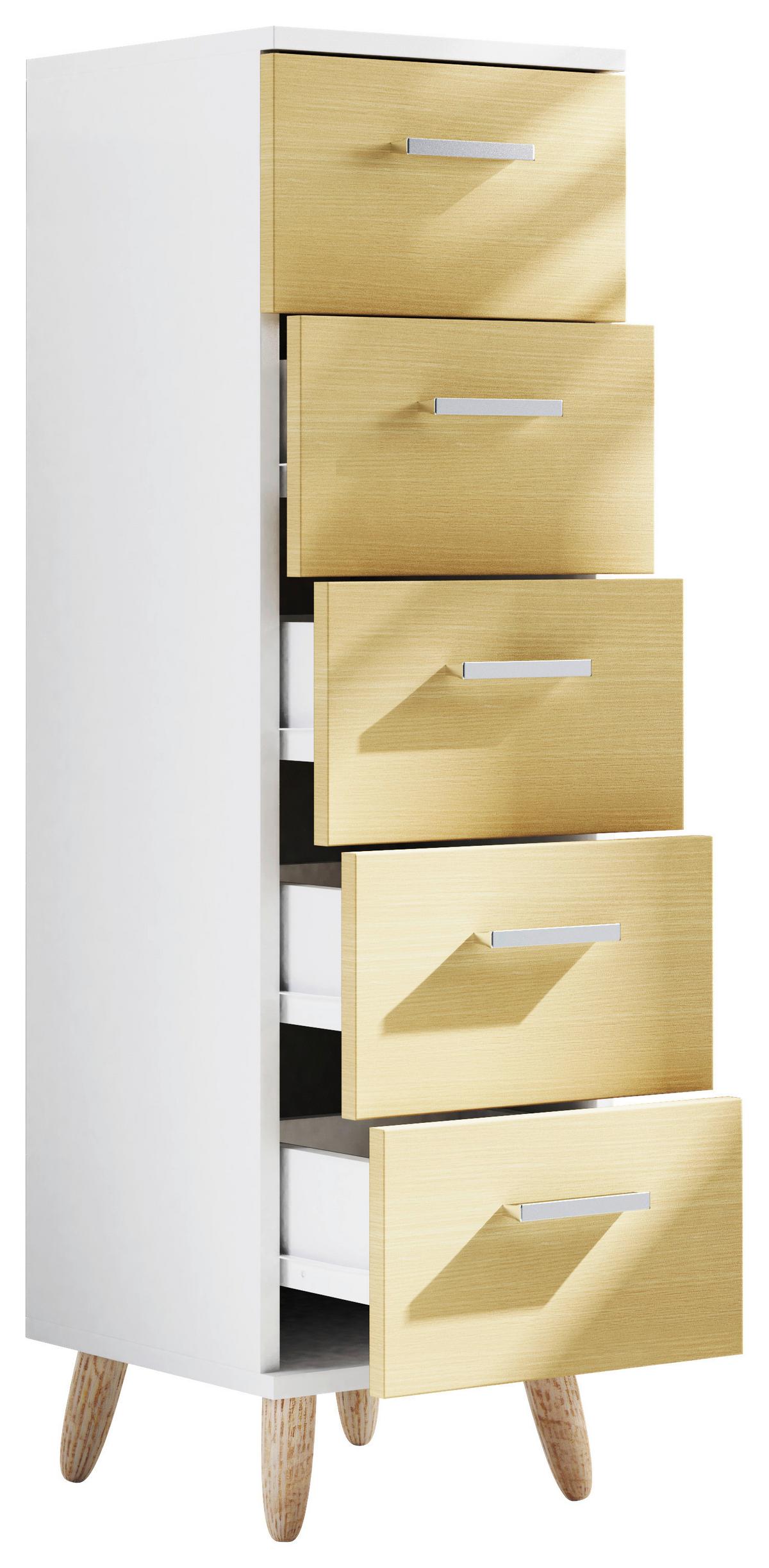 Midischrank Landos M - Honigeiche/Weiß, MODERN, Holzwerkstoff (30/100/30cm) - MID.YOU