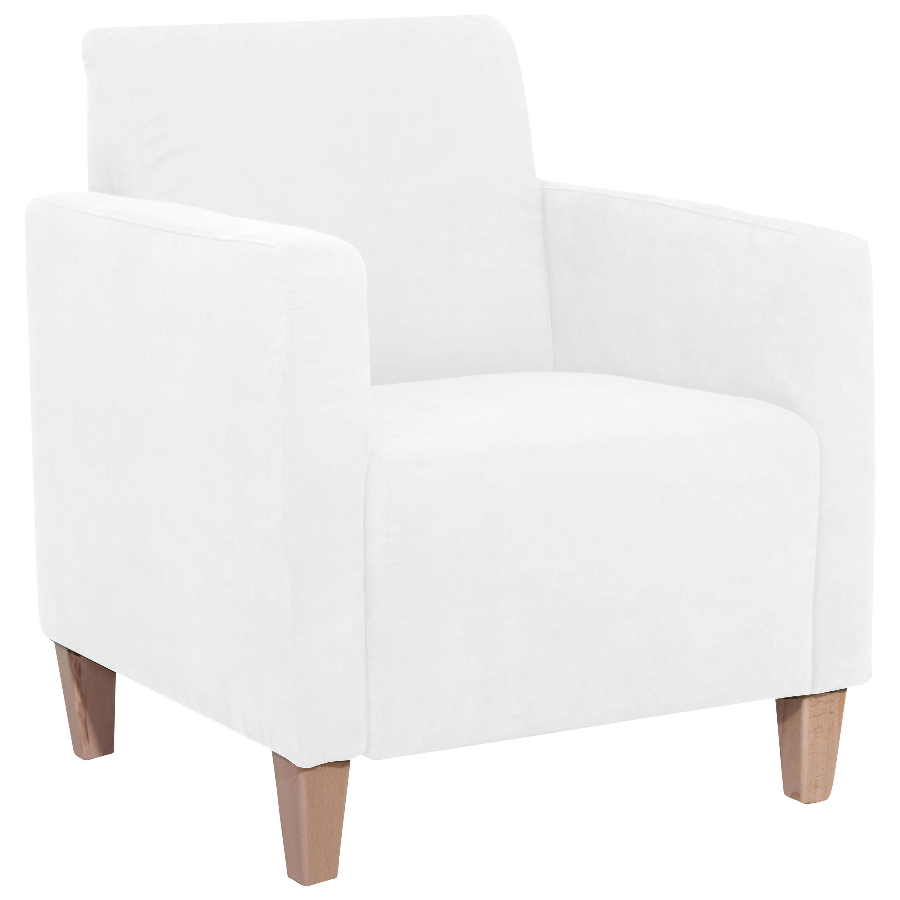 Polstersessel Mit Armlehnen Milla Samt Creme - Creme/Naturfarben, Design, Textil (71/81/70cm) - Max Winzer