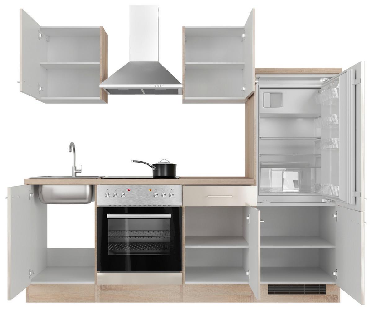 Küchenblock Nepal Sonoma Eiche/Kaschmir B:220cm - Kaschmir/Sonoma Eiche, MODERN, Holzwerkstoff (220cm) - FlexWell