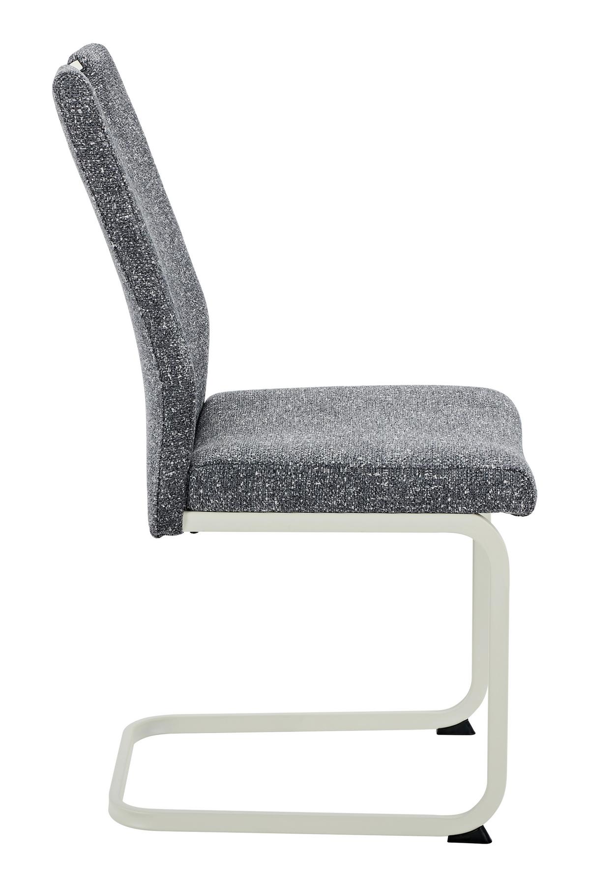 Schwingstuhl-Set Tivoli S 4er-Set - Dunkelgrau/Creme, MODERN, Textil/Metall (45/98/59cm) - MID.YOU