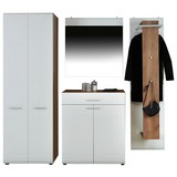 Garderobenkombination Avensis3 B:202cm Kraft Eiche Dekor/Weiß - Eichefarben/Weiß, MODERN, Holzwerkstoff (202/206/37cm) - Luca Bessoni