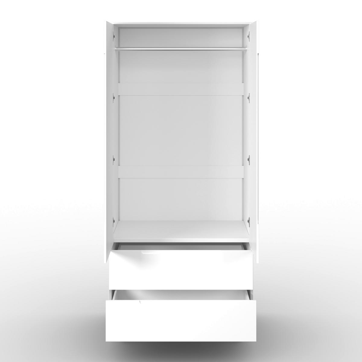 Šatníková skriňa MARLO š. cca 100 cm, dekor biela - biela, Modern, drevo/kompozitné drevo (100/223/60cm) - Bessagi Home