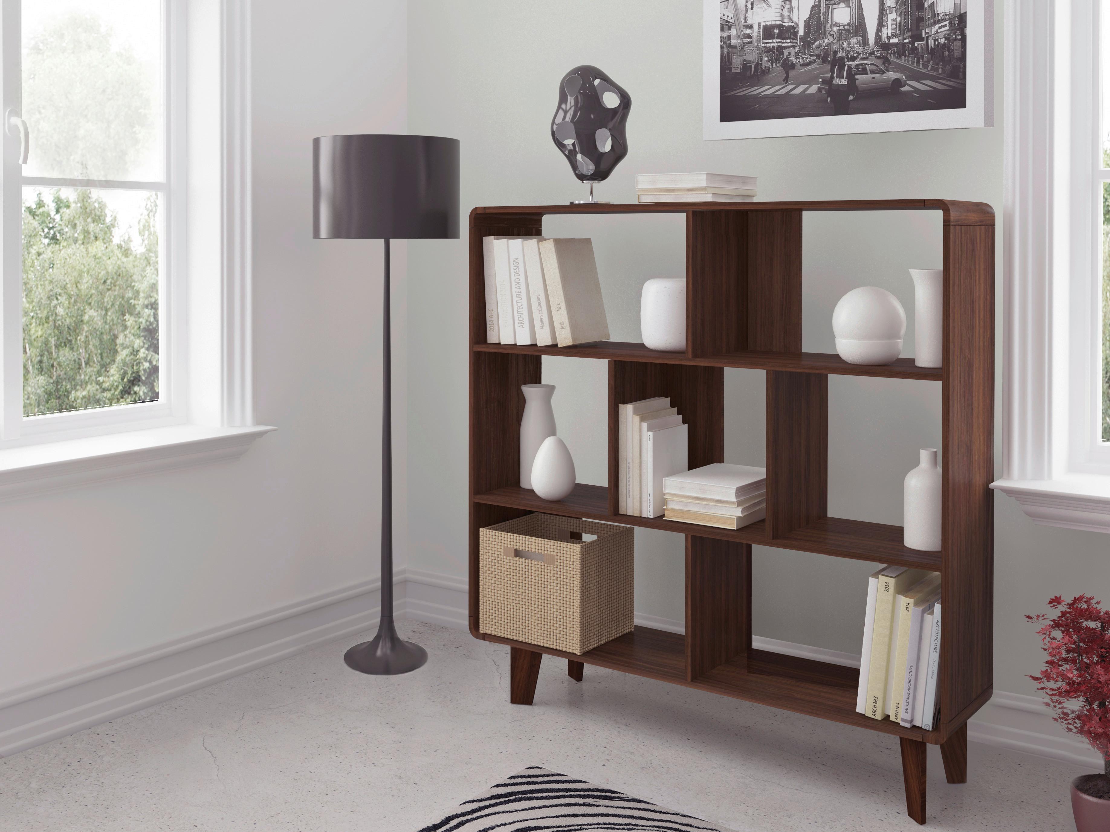Regal Cassie Walnussfarben 122 cm - Walnussfarben, Design, Holzwerkstoff (122/126/29cm) - MID.YOU