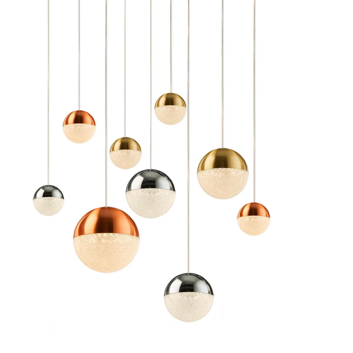 Led Függőlámpa 4519-9 - krómszínű, Design, üveg/textil (60/153cm)