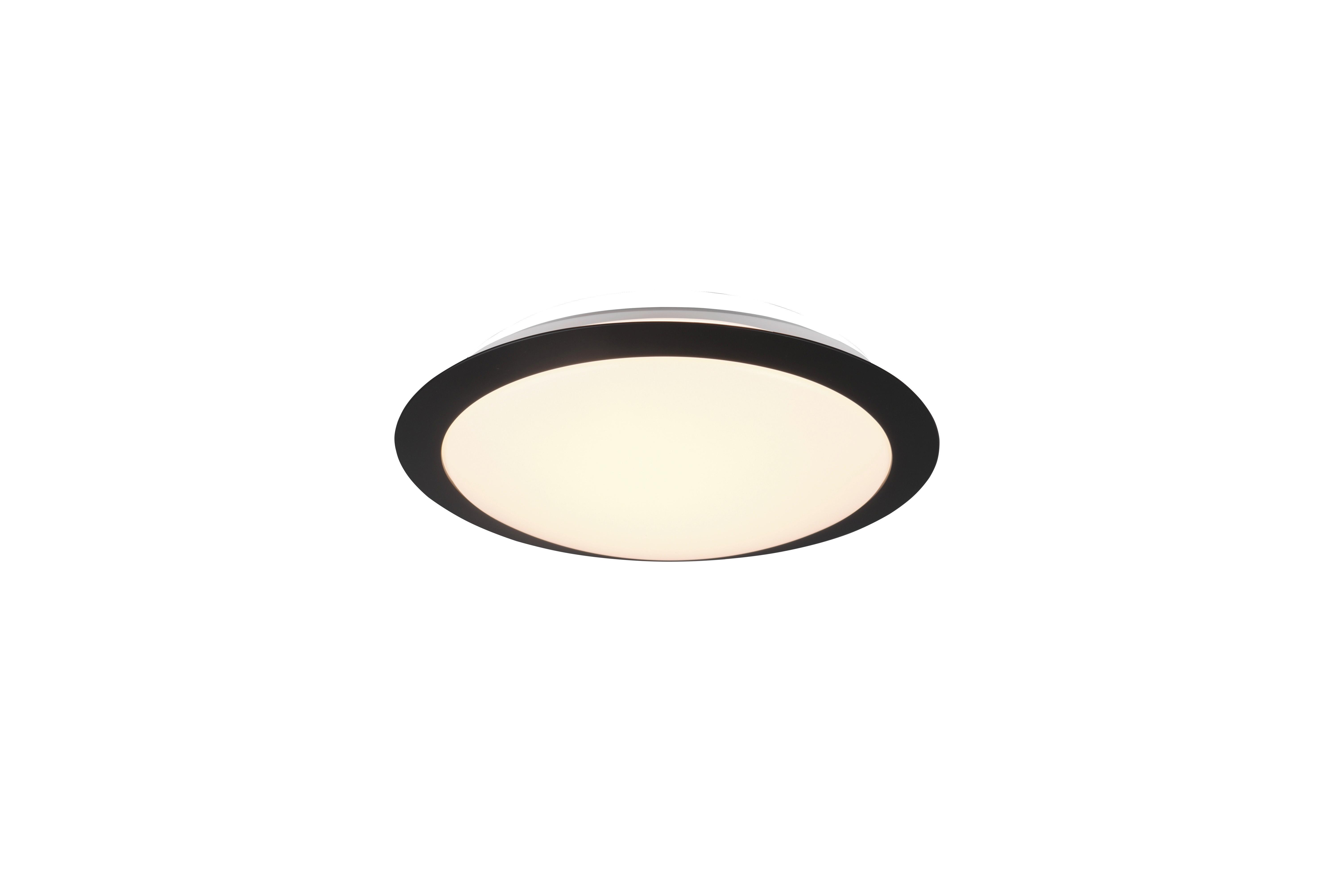 LED-Deckenleuchte Ø 29 cm, 1-Flammig, Rund - Schwarz/Weiß, Basics, Kunststoff (29/8cm) - Trio Leuchten