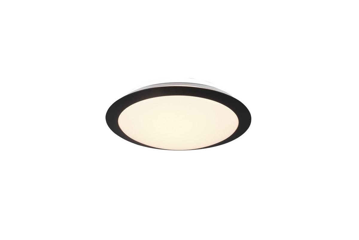 Led-deckenleuchte Ø 29 Cm, 1-Flammig, Rund - Schwarz/Weiß, Basics, Kunststoff (29/8cm) - Trio Leuchten