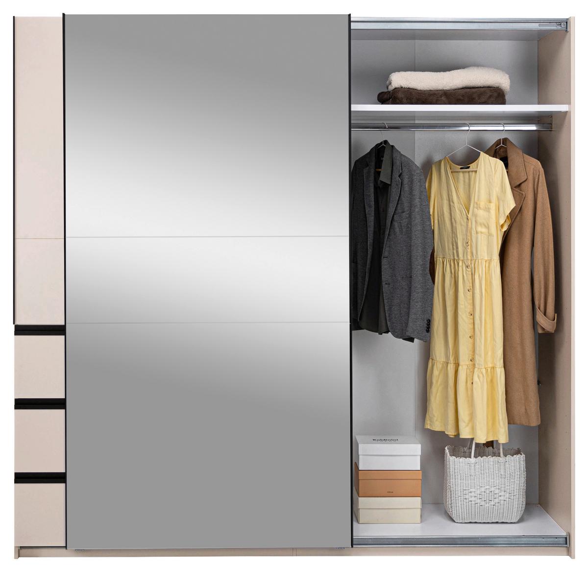 SCHIEBETÜRENSCHRANK Wilma Kaschmir B: 215cm - Kaschmir, MODERN, Holzwerkstoff (215/210/61,5cm) - P & B