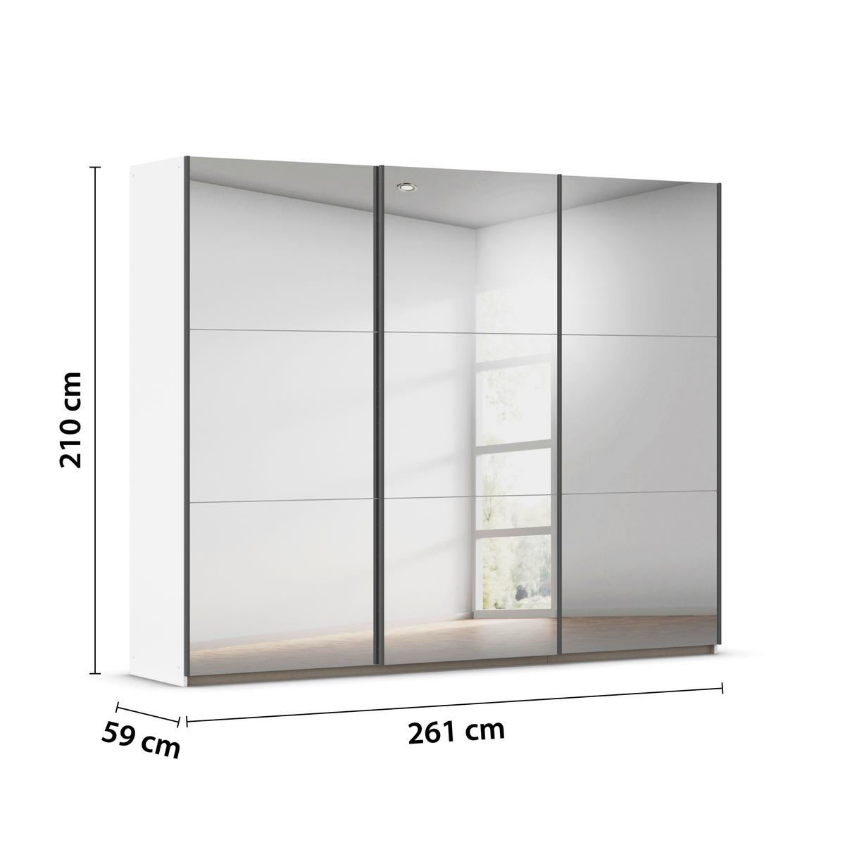 SCHWEBETÜRENSCHRANK Berny, Alpinweiß B: 261 cm - Weiß, Trend, Holzwerkstoff (261/210/59cm) - Rauch Möbel