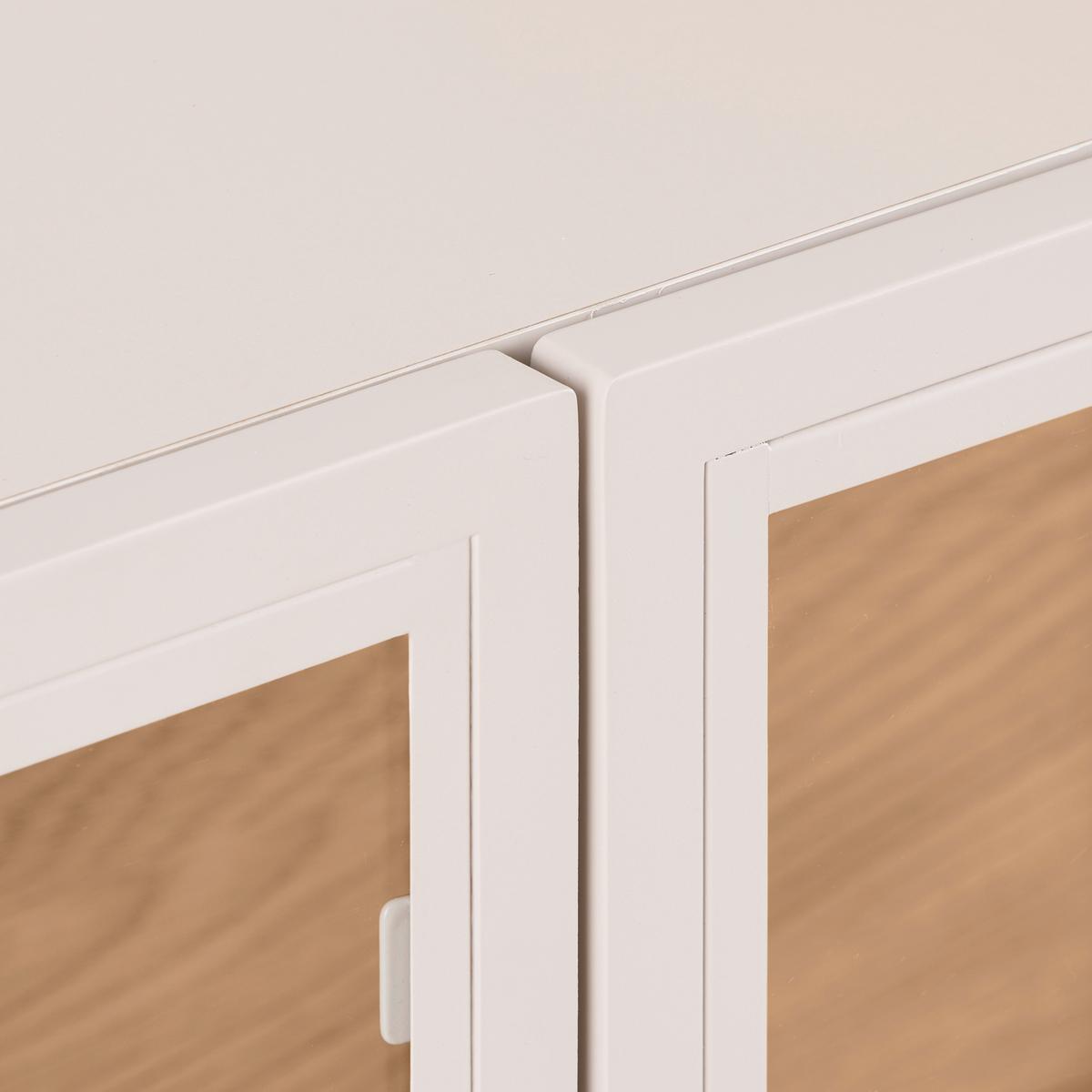 Vitrína Bray, š: 80 cm - barvy dubu/béžová, Moderní, kov/kompozitní dřevo (80/93,5/35cm) - Mömax