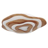 Led-deckenleuchte 41768-40 - Dunkelbraun/Opal, Natur, Holz/Kunststoff (58/50/10cm) - Globo